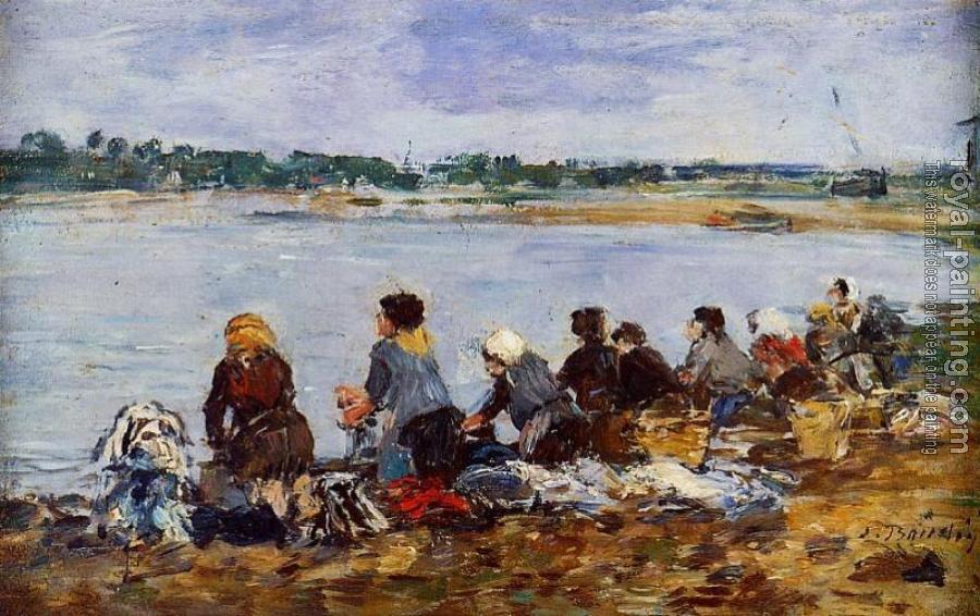 Eugene Boudin : Laundresses on the Bankes of the Touques XI